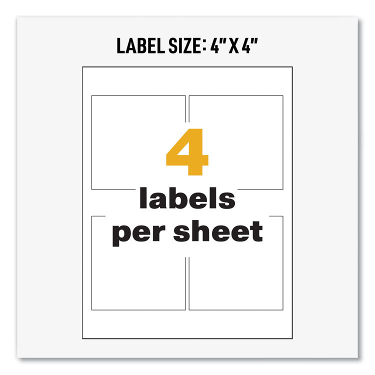 Ultraduty Ghs Chemical Waterproof And Uv Resistant Labels, 4 X 4, White, 4/sheet, 50 Sheets/box 6