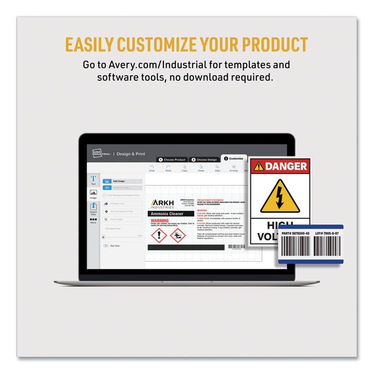 Ultraduty Ghs Chemical Waterproof And Uv Resistant Labels, 2 X 4, White, 10/sheet, 50 Sheets/box 2