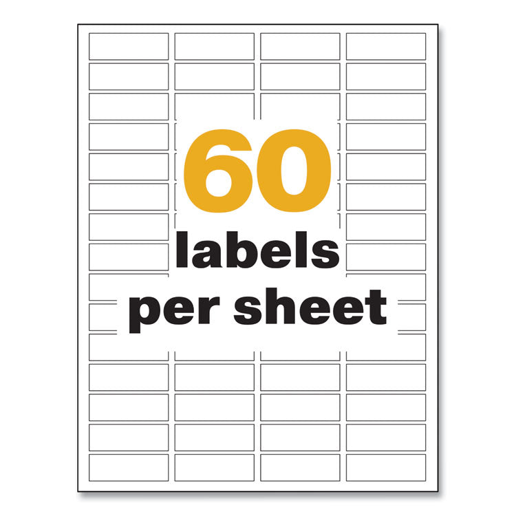 Ultraduty Ghs Chemical Waterproof And Uv Resistant Labels, 0.5 X 1.75, White, 60/sheet, 25 Sheets/pack 6