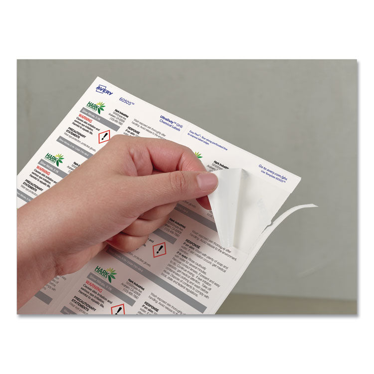 Ultraduty Ghs Chemical Waterproof And Uv Resistant Labels, 2 X 4, White, 10/sheet, 50 Sheets/pack 5