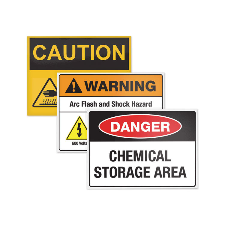 Surface Safe Removable Label Safety Signs, Inkjet/laser Printers, 8 X 8, White, 15/pack 5