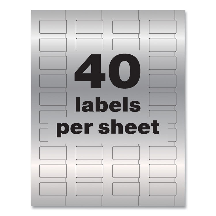 Permatrack Metallic Asset Tag Labels, Laser Printers, 0.75 X 1.5, Metallic Silver, 40/sheet, 8 Sheets/pack 6