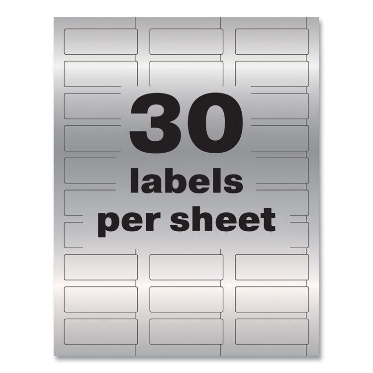 Permatrack Metallic Asset Tag Labels, Laser Printers, 0.75 X 2, Metallic Silver, 30/sheet, 8 Sheets/pack 6