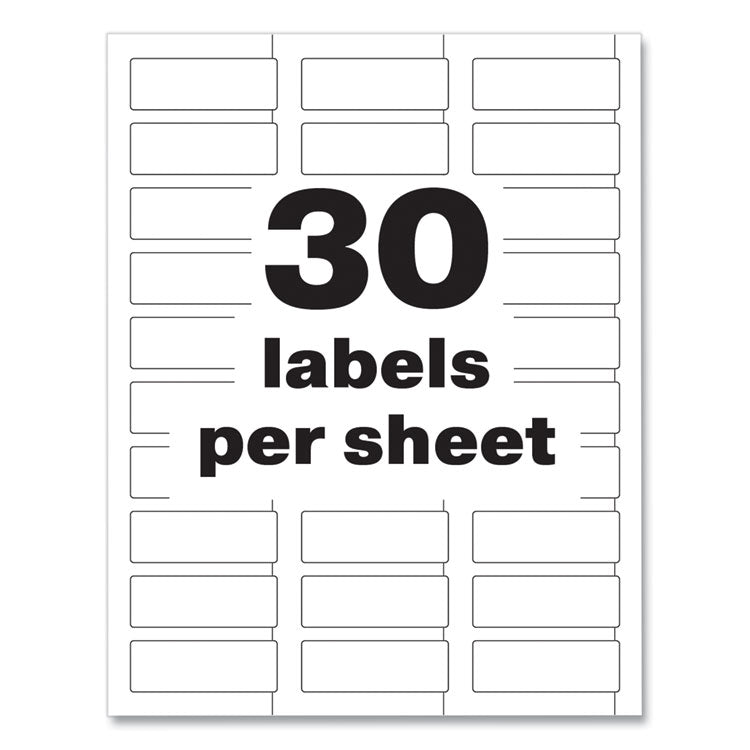 Permatrack Durable White Asset Tag Labels, Laser Printers, 0.75 X 2, White, 30/sheet, 8 Sheets/pack 6