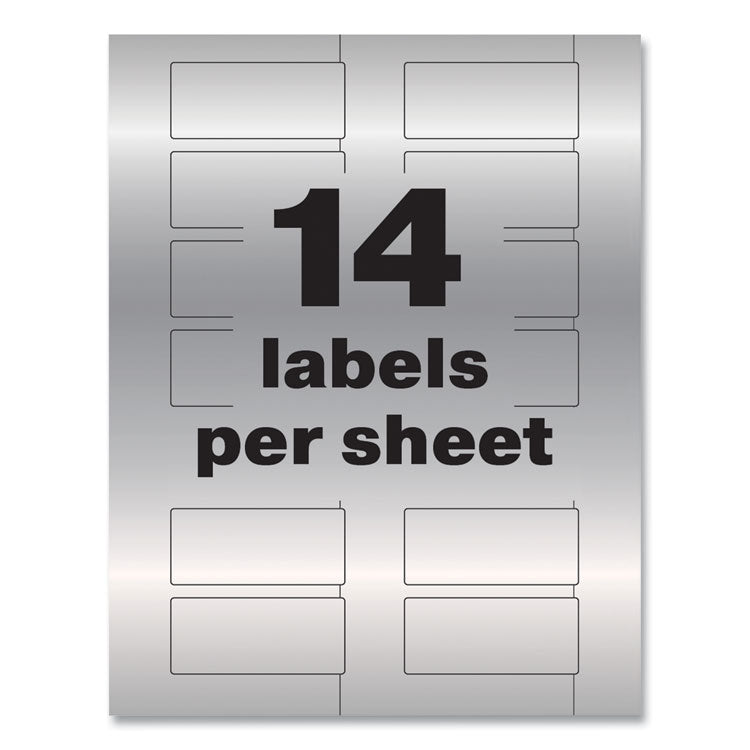 Permatrack Metallic Asset Tag Labels, Laser Printers, 1.25 X 2.75, Silver, 14/sheet, 8 Sheets/pack 6