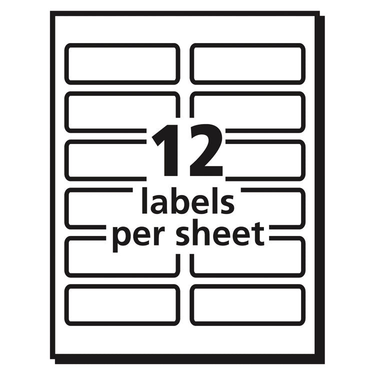 Vibrant Laser Color-Print Labels w/ Sure Feed, 1.25 x 3.75, White, 300/Pack 6