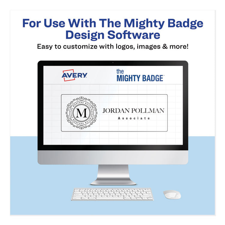 The Mighty Badge Name Badge Inserts, 1 X 3, Clear, Laser, 20/sheet, 5 Sheets/pack 2