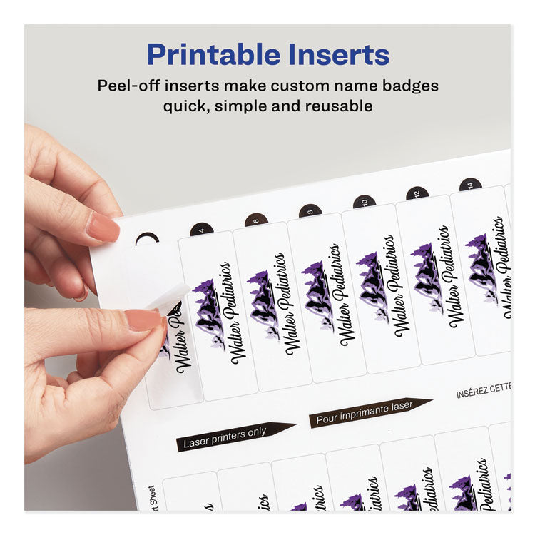 The Mighty Badge Name Badge Inserts, 1 X 3, Clear, Laser, 20/sheet, 5 Sheets/pack 6