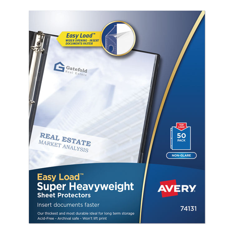 Top-Load Poly Sheet Protectors, Super Heavy Gauge, Letter, Nonglare, 50/box 1