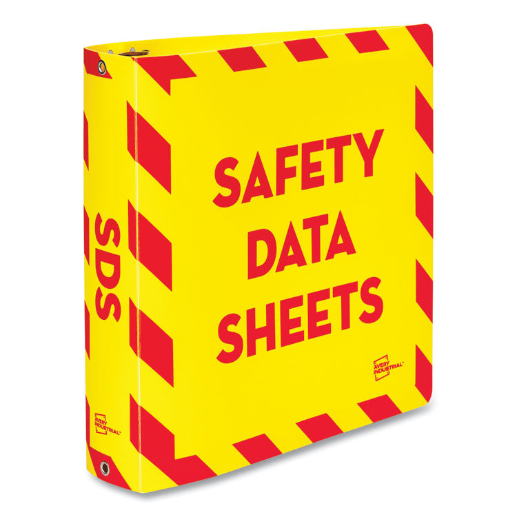 UltraDuty Safety Data Sheet Binders with Chain, 3 Rings, 2" Capacity, 11 x 8.5, Yellow/Red 1