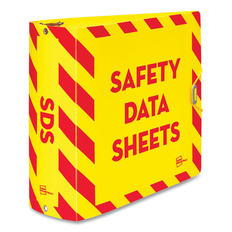 UltraDuty Safety Data Sheet Binders with Chain, 3 Rings, 3" Capacity, 11 x 8.5, Yellow/Red 1