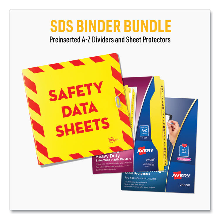 UltraDuty Safety Data Sheet Binder Bundle, 3 Rings, 3" Capacity, 11 x 8.5, Yellow/Red 2