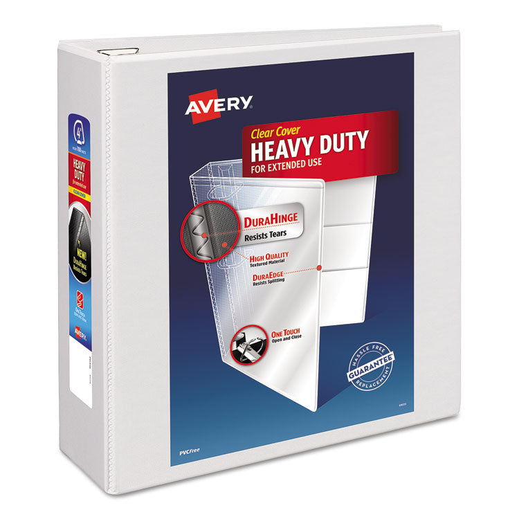 Heavy-Duty View Binder With Durahinge And Locking One Touch Ezd Rings, 3 Rings, 4" Capacity, 11 X 8.5, White 1