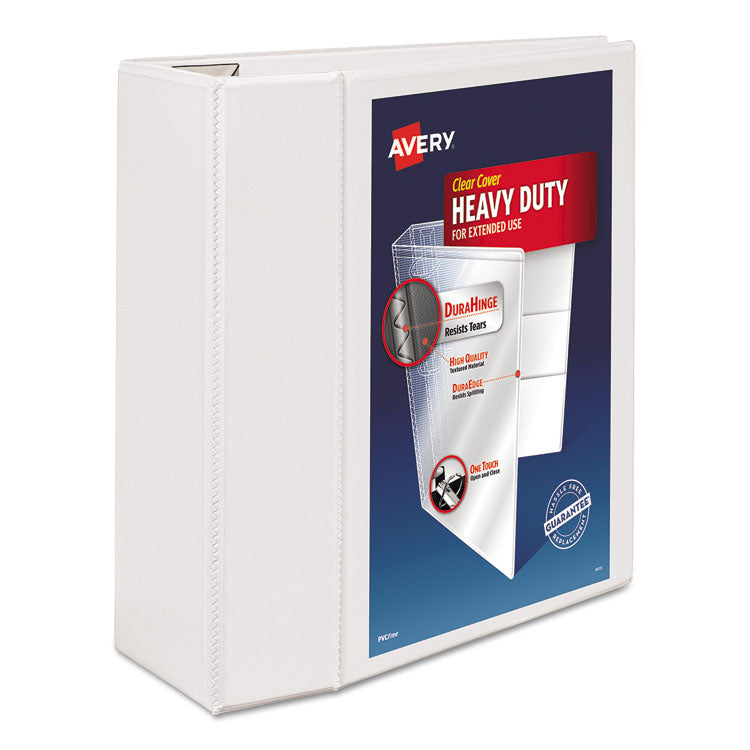 Heavy-Duty View Binder With Durahinge And Locking One Touch Ezd Rings, 3 Rings, 5" Capacity, 11 X 8.5, White 1