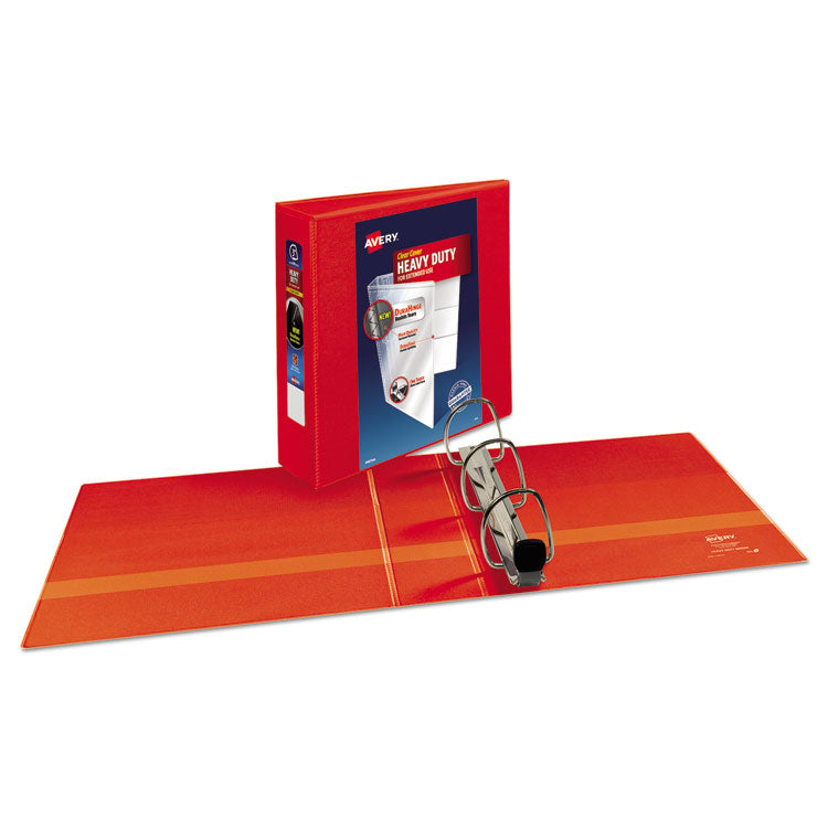 Heavy-Duty View Binder With Durahinge And Locking One Touch Ezd Rings, 3 Rings, 3" Capacity, 11 X 8.5, Red 9