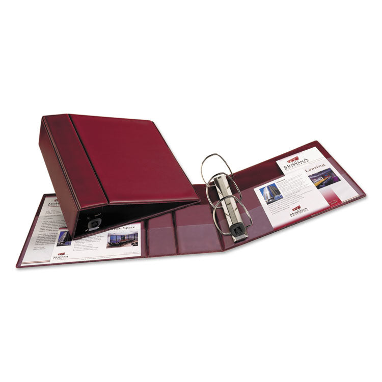 Heavy-Duty Non-View Binder With Durahinge And Locking One Touch Ezd Rings, 3 Rings, 4" Capacity, 11 X 8.5, Maroon 2