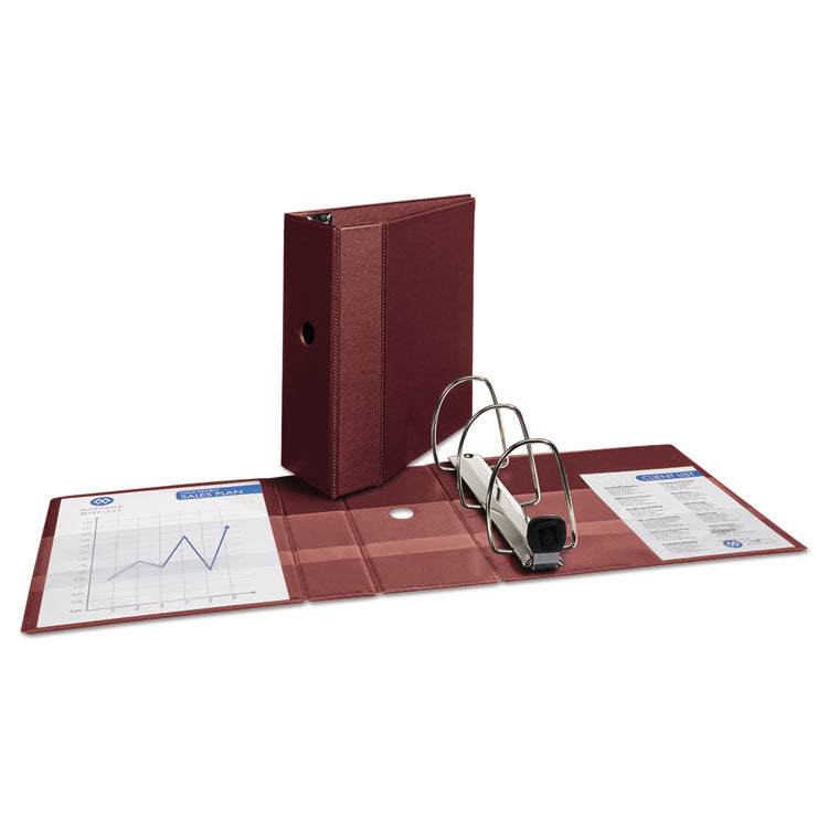 Heavy-Duty Non-View Binder With Durahinge, Three Locking One Touch Ezd Rings And Thumb Notch, 5" Capacity, 11 X 8.5, Maroon 3