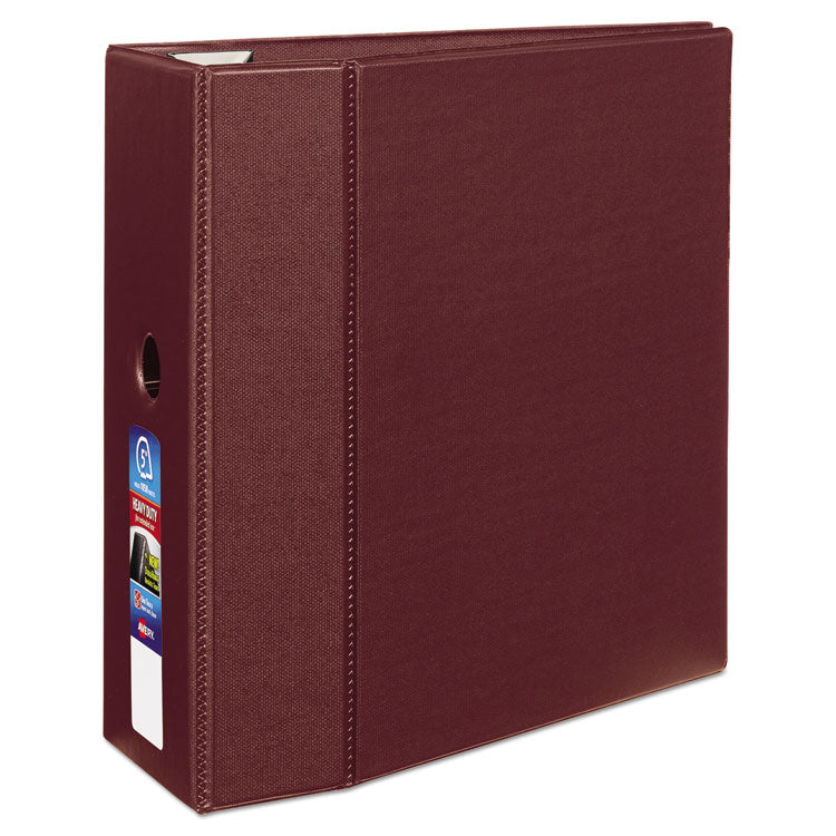 Heavy-Duty Non-View Binder With Durahinge, Three Locking One Touch Ezd Rings And Thumb Notch, 5" Capacity, 11 X 8.5, Maroon 1