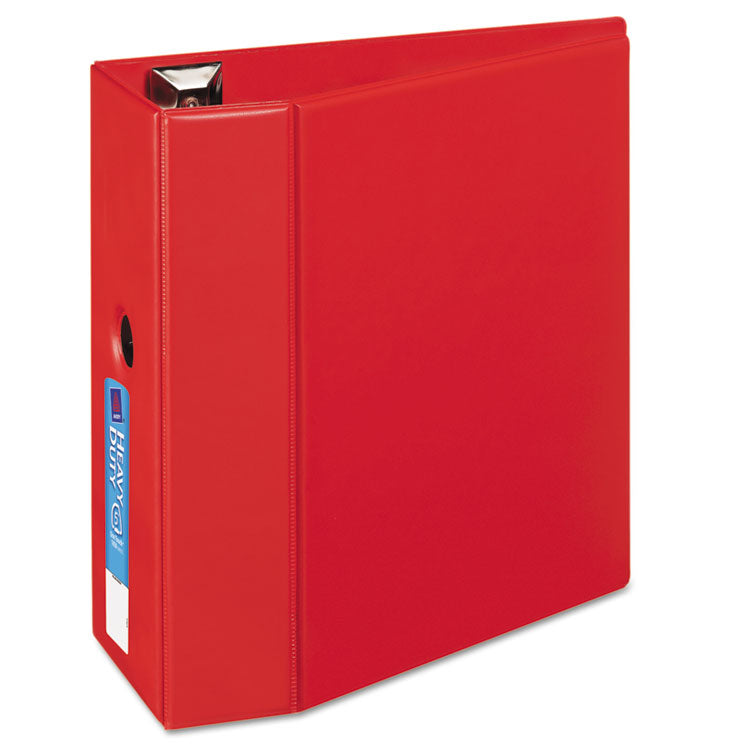 Heavy-Duty Non-View Binder With Durahinge, Locking One Touch Ezd Rings And Thumb Notch, 3 Rings, 5" Capacity, 11 X 8.5, Red 1