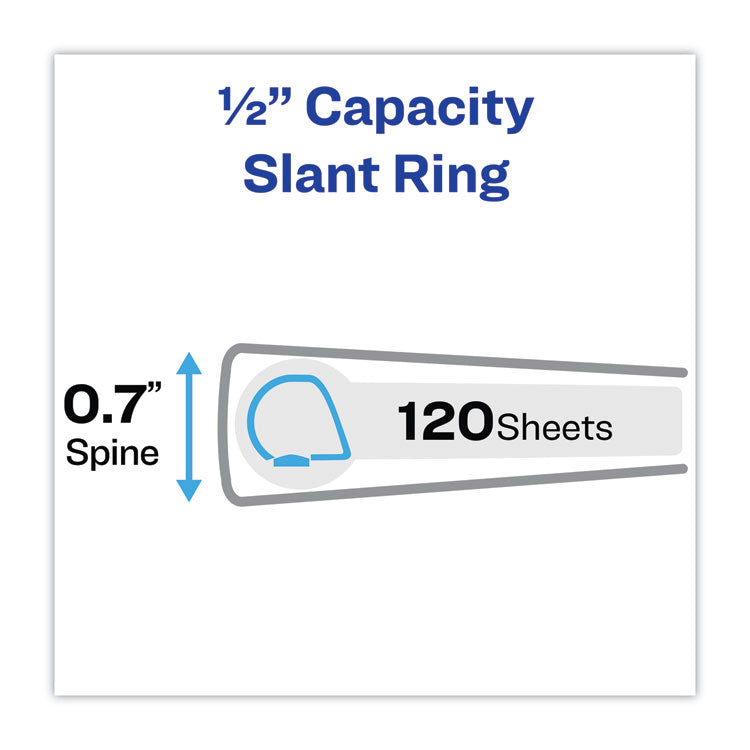 Heavy-Duty Non Stick View Binder With Durahinge And Slant Rings, 3 Rings, 0.5" Capacity, 11 X 8.5, White, 4/pack 2