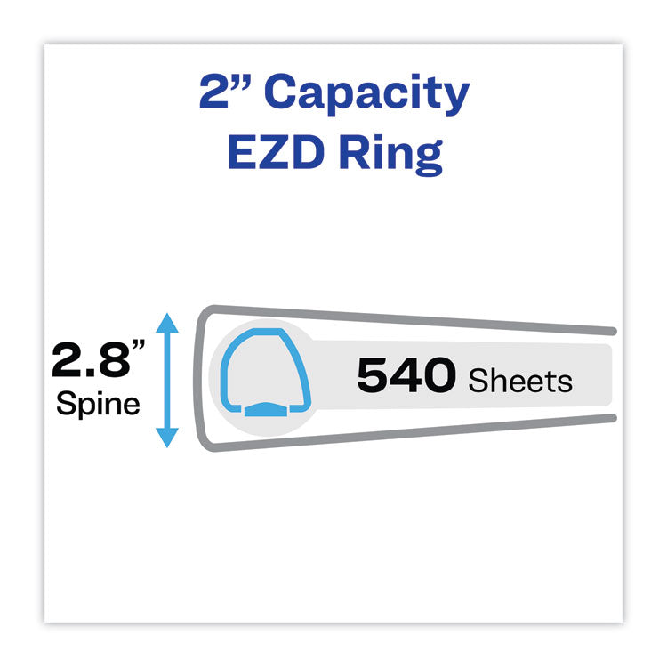 Heavy-Duty Non Stick View Binder With Durahinge And Slant Rings, 3 Rings, 2" Capacity, 11 X 8.5, White, 4/pack 2