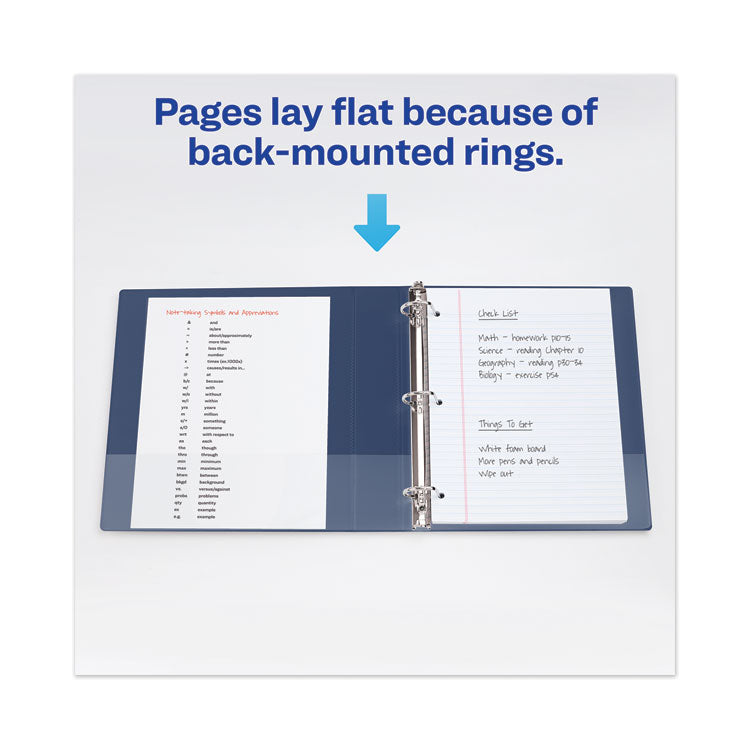 Heavy-Duty View Binder With Durahinge And Locking One Touch Ezd Rings, 3 Rings, 3" Capacity, 11 X 8.5, Navy Blue 8