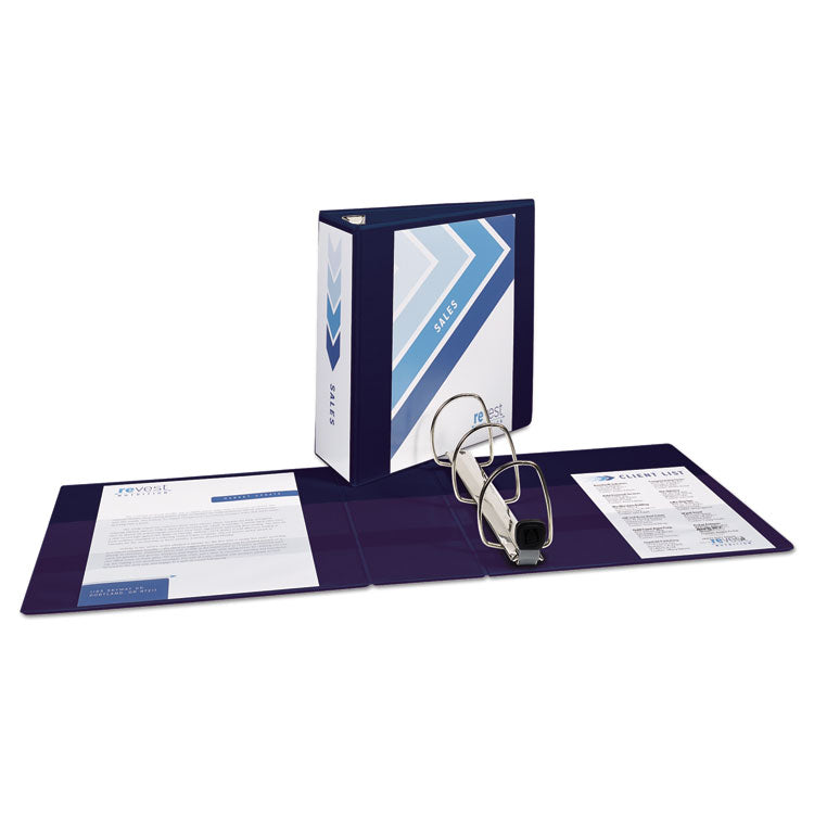 Heavy-Duty View Binder With Durahinge And Locking One Touch Ezd Rings, 3 Rings, 4" Capacity, 11 X 8.5, Navy Blue 9