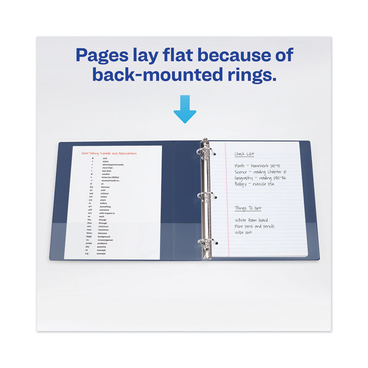 Heavy-Duty View Binder With Durahinge And Locking One Touch Ezd Rings, 3 Rings, 4" Capacity, 11 X 8.5, Navy Blue 8