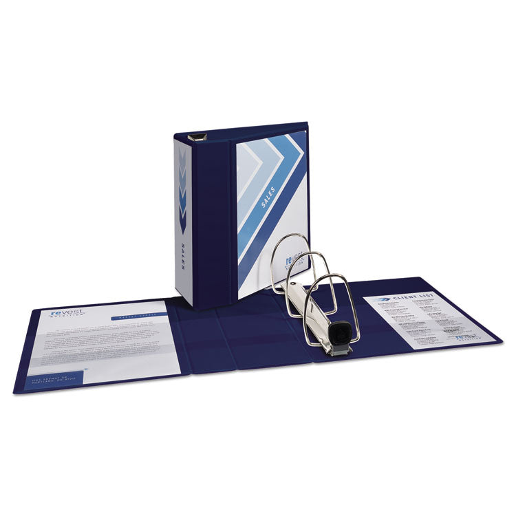 Heavy-Duty View Binder With Durahinge And Locking One Touch Ezd Rings, 3 Rings, 5" Capacity, 11 X 8.5, Navy Blue 9