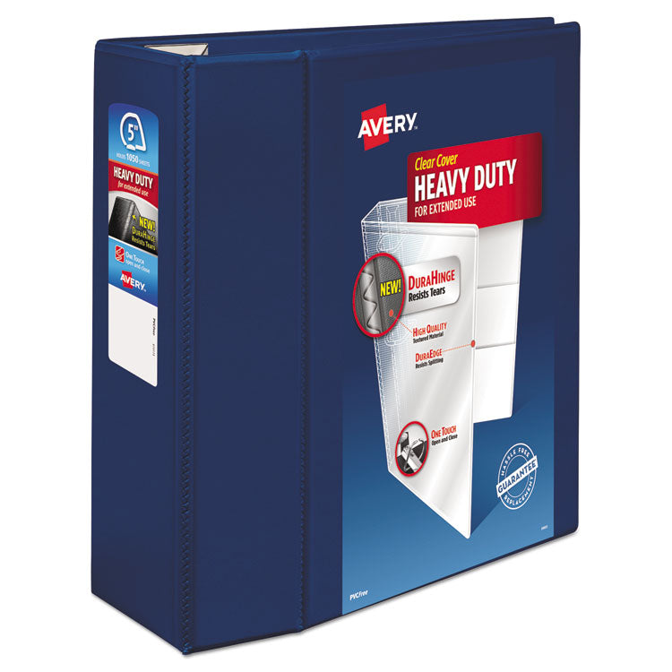 Heavy-Duty View Binder With Durahinge And Locking One Touch Ezd Rings, 3 Rings, 5" Capacity, 11 X 8.5, Navy Blue 1