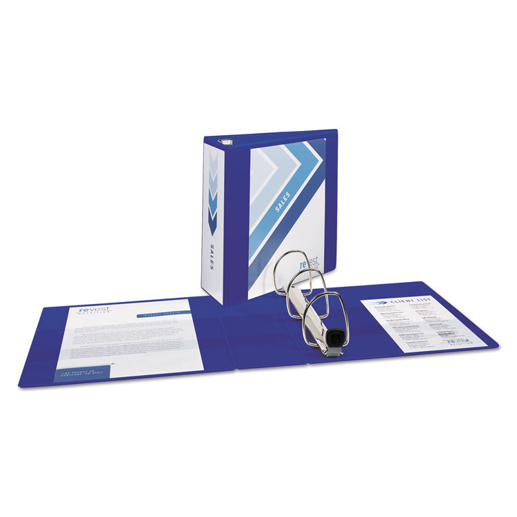 Heavy-Duty View Binder With Durahinge And Locking One Touch Ezd Rings, 3 Rings, 4" Capacity, 11 X 8.5, Pacific Blue 10