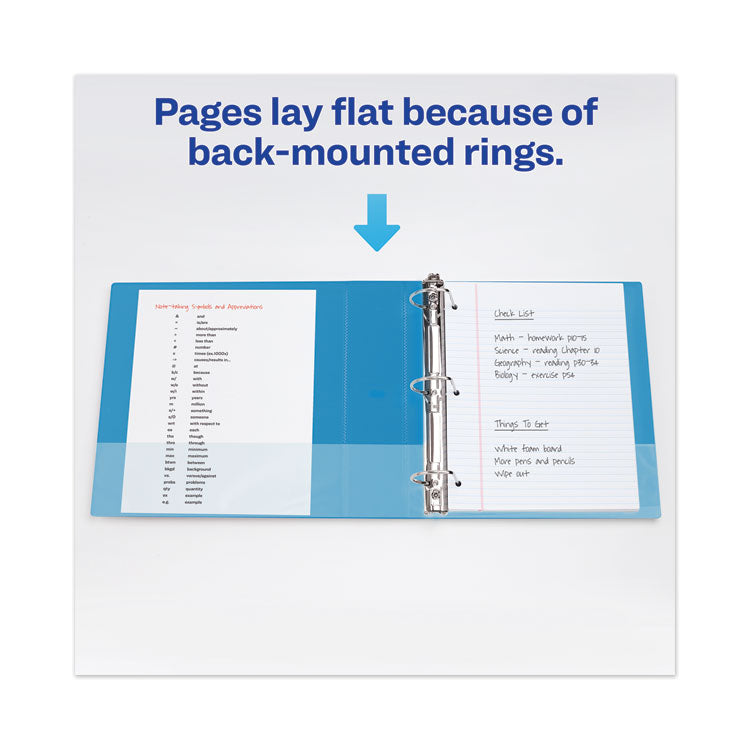 Heavy-Duty View Binder With Durahinge And Locking One Touch Ezd Rings, 3 Rings, 4" Capacity, 11 X 8.5, Pacific Blue 8