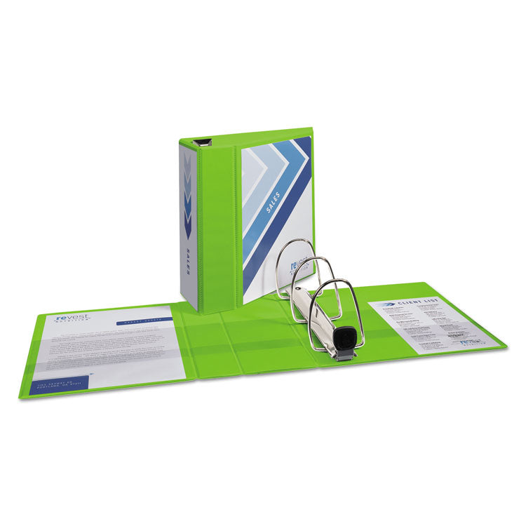 Heavy-Duty View Binder With Durahinge And Locking One Touch Ezd Rings, 3 Rings, 5" Capacity, 11 X 8.5, Chartreuse 10