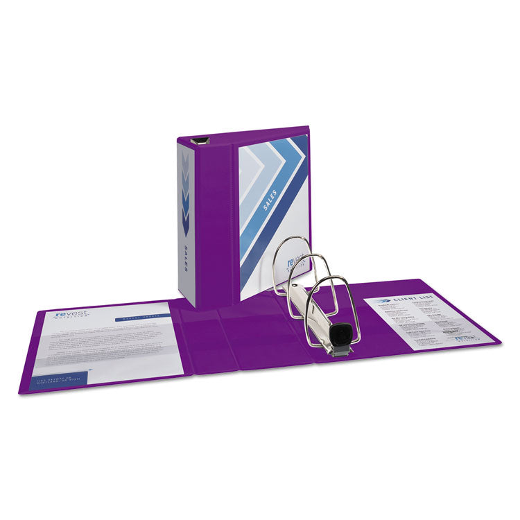 Heavy-Duty View Binder With Durahinge And Locking One Touch Ezd Rings, 3 Rings, 5" Capacity, 11 X 8.5, Purple 10