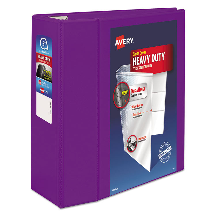 Heavy-Duty View Binder With Durahinge And Locking One Touch Ezd Rings, 3 Rings, 5" Capacity, 11 X 8.5, Purple 1