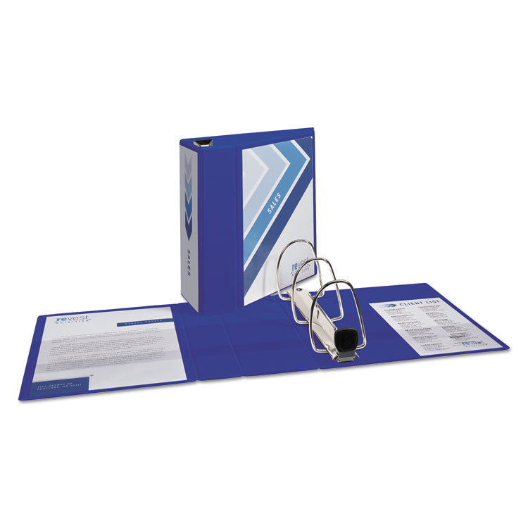 Heavy-Duty View Binder With Durahinge And Locking One Touch Ezd Rings, 3 Rings, 5" Capacity, 11 X 8.5, Pacific Blue 10