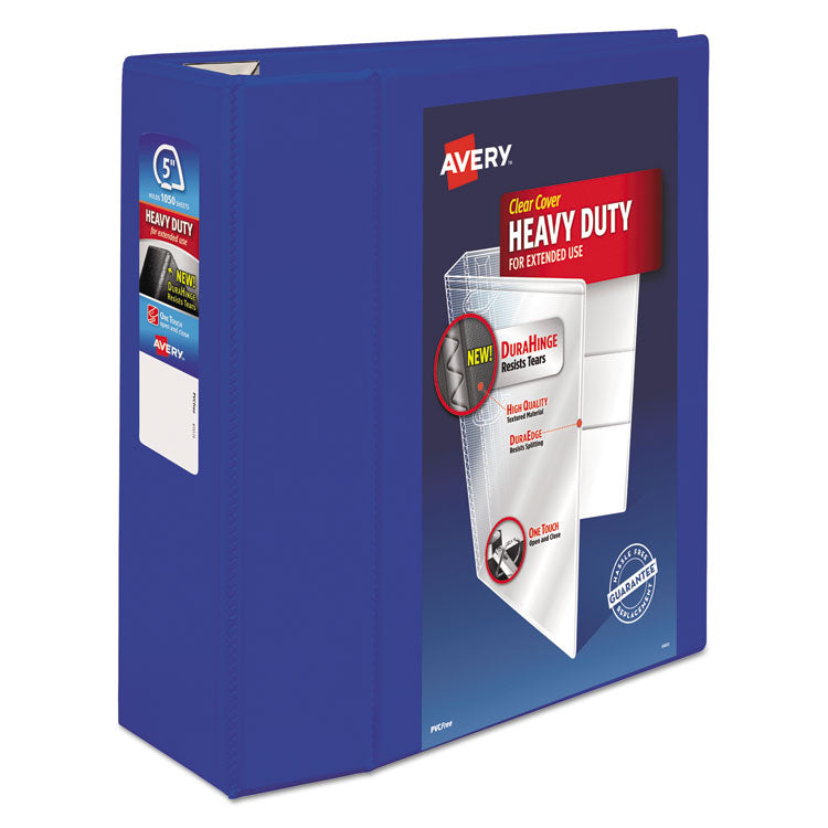 Heavy-Duty View Binder With Durahinge And Locking One Touch Ezd Rings, 3 Rings, 5" Capacity, 11 X 8.5, Pacific Blue 1