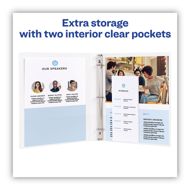 Heavy-Duty Non Stick View Binder With Durahinge And Slant Rings, 3 Rings, 4" Capacity, 11 X 8.5, White, 2/pack 5