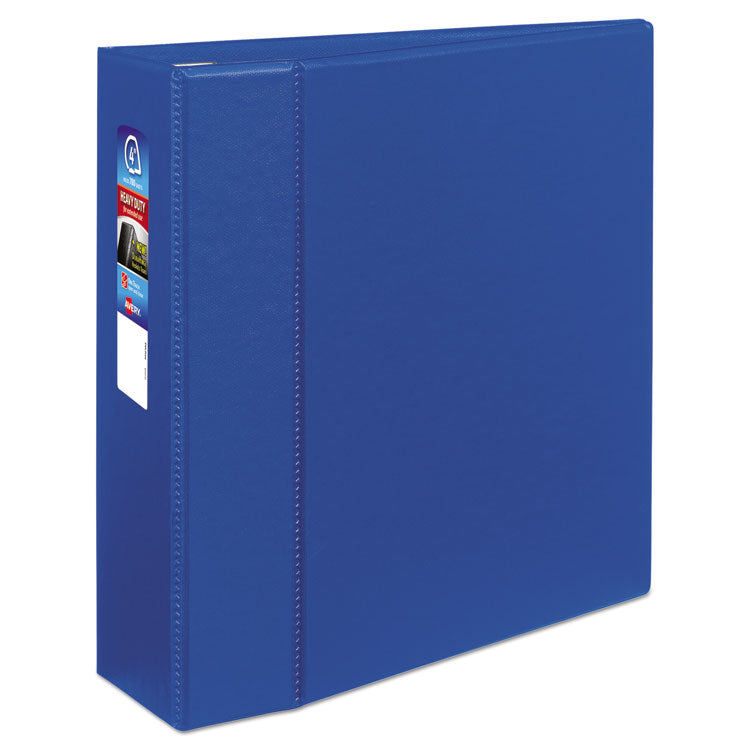 Heavy-Duty Non-View Binder With Durahinge And Locking One Touch Ezd Rings, 3 Rings, 4" Capacity, 11 X 8.5, Blue 4