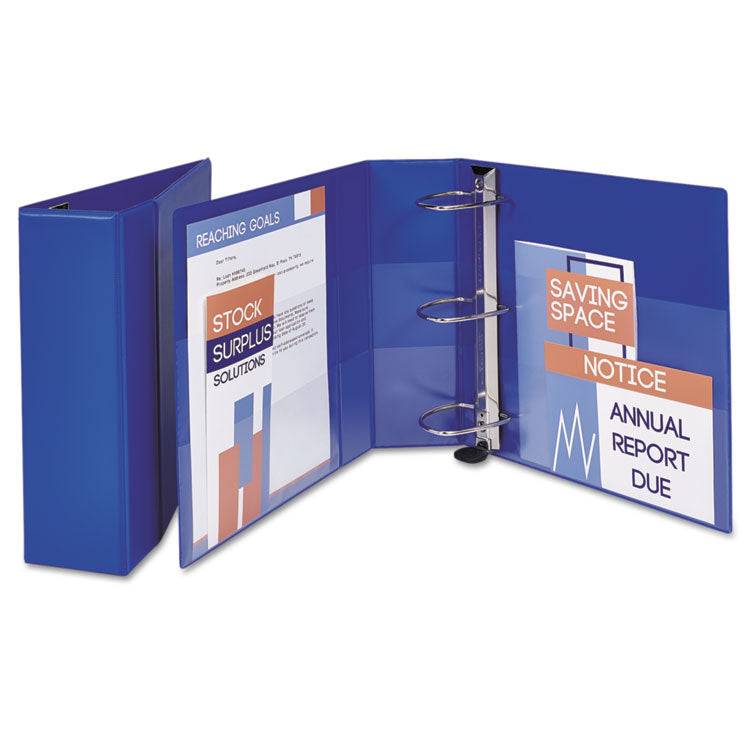 Heavy-Duty Non-View Binder With Durahinge And Locking One Touch Ezd Rings, 3 Rings, 4" Capacity, 11 X 8.5, Blue 2