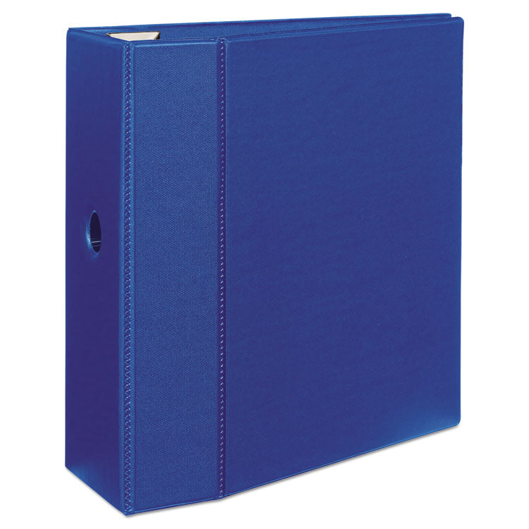 Heavy-Duty Non-View Binder With Durahinge, Locking One Touch Ezd Rings And Thumb Notch, 3 Rings, 5" Capacity, 11 X 8.5, Blue 4