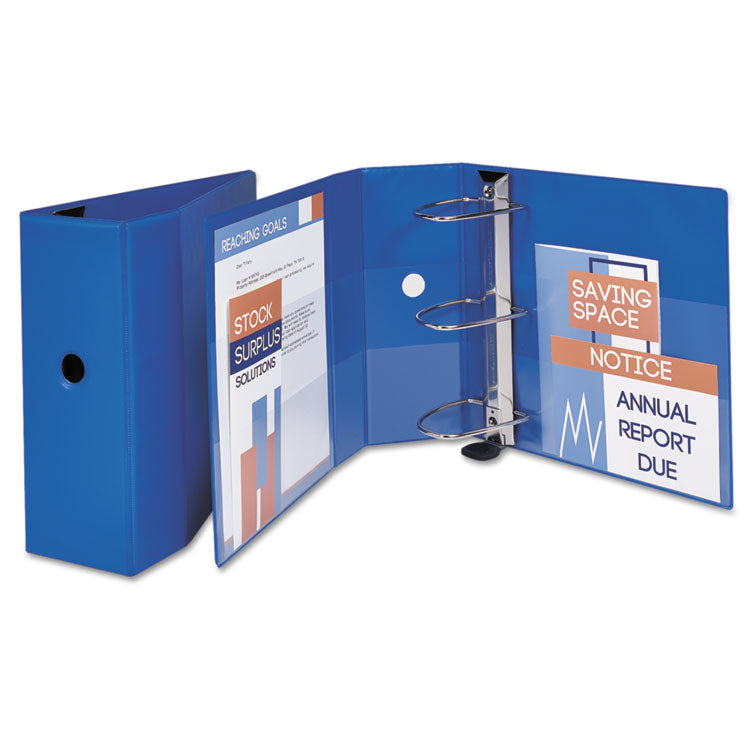 Heavy-Duty Non-View Binder With Durahinge, Locking One Touch Ezd Rings And Thumb Notch, 3 Rings, 5" Capacity, 11 X 8.5, Blue 2