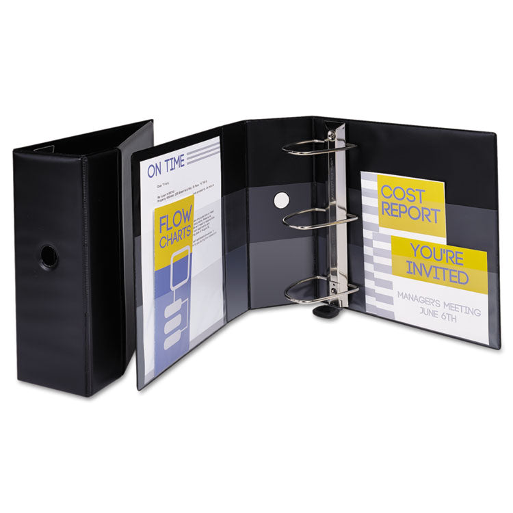 Heavy-Duty Non-View Binder With Durahinge, Locking One Touch Ezd Rings And Thumb Notch, 3 Rings, 5" Capacity, 11 X 8.5, Black 5