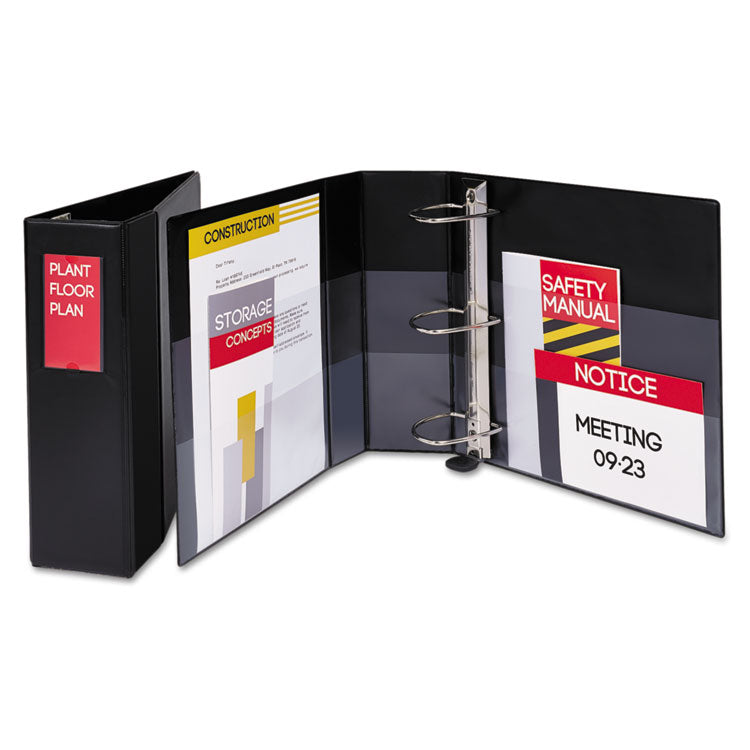 Heavy-Duty Non-View Binder With Durahinge, Three Locking One Touch Ezd Rings And Spine Label, 4" Capacity, 11 X 8.5, Black 2