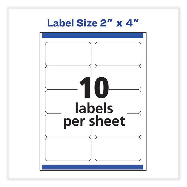 Vibrant Inkjet Color-Print Labels W/ Sure Feed, 2 X 4, Matte White, 200/pk 4