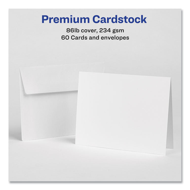 Note Cards With Matching Envelopes, Inkjet, 85 Lb, 4.25 X 5.5, Matte White, 60 Cards, 2 Cards/sheet, 30 Sheets/pack 3