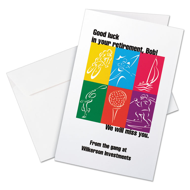 Half-Fold Greeting Cards with Matching Envelopes, Inkjet, 85 lb, 5.5 x 8.5, Matte White, 1 Card/Sheet, 30 Sheets/Box 3