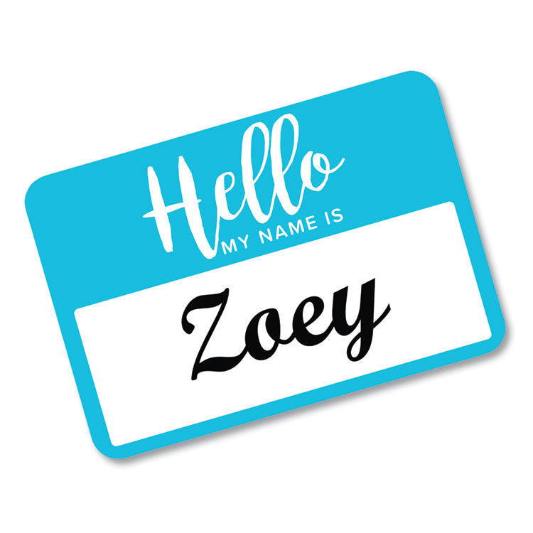 Flexible Adhesive Name Badge Labels, "hello", 3 3/8 X 2 1/3, Assorted, 120/pk 2