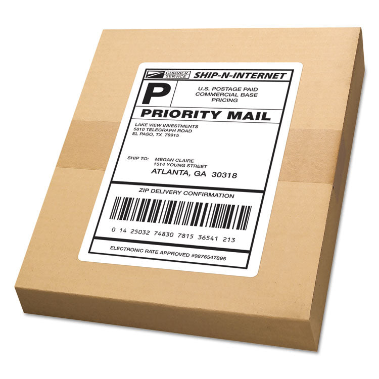 White Shipping Labels-Bulk Packs, Inkjet/laser Printers, 5.5 X 8.5, White, 2/sheet, 250 Sheets/box 2