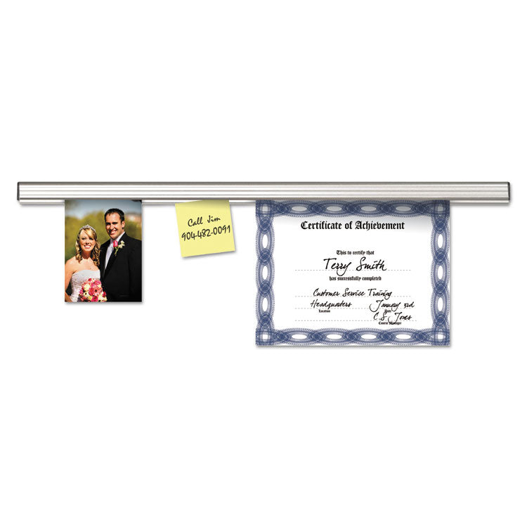 Grip-A-Strip Display Rail, 48 x 1.5, Aluminum Finish 2